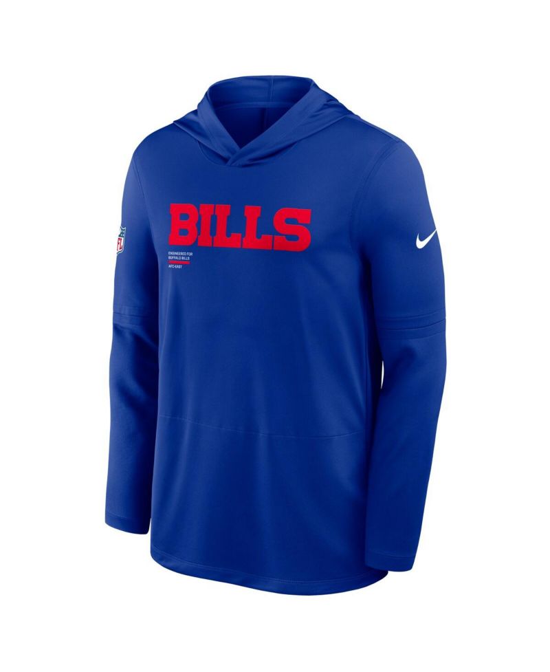 Men's Royal Buffalo Bills Sideline Pure Fury Performance Long Sleeve Hoodie T-Shirt