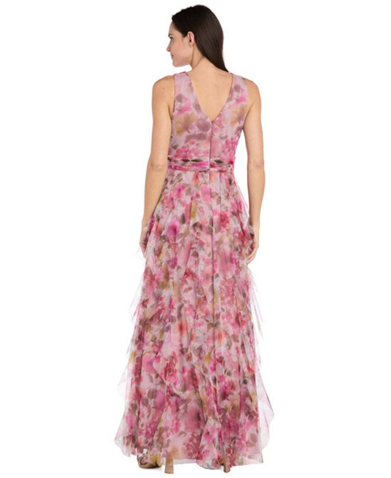 Petite V-Neck Printed Dress