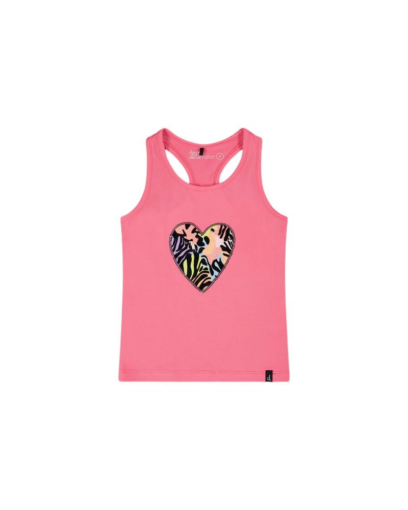 Toddler Girls Cotton Jersey Tank Top Pink with Screen Print