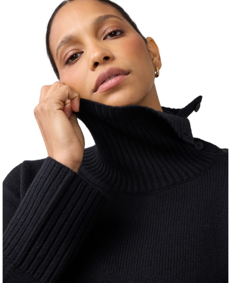 Maternity High-Neck Oversized Nursing Sweater