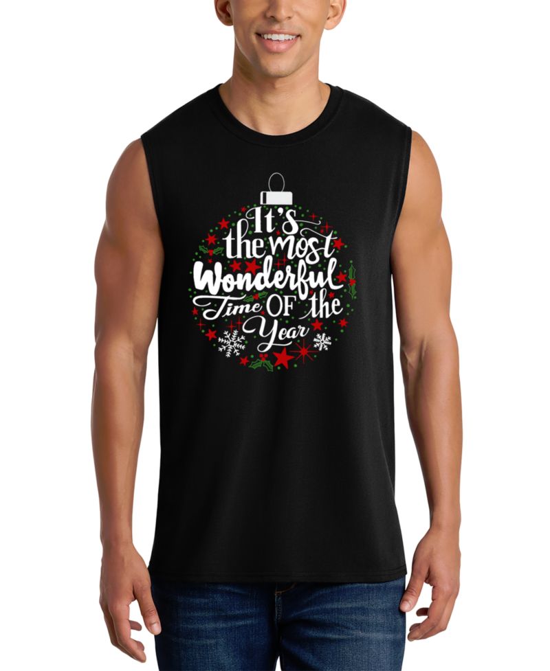 Men's It’s the Most Wonderful Time of the Year Word Art Tank Top