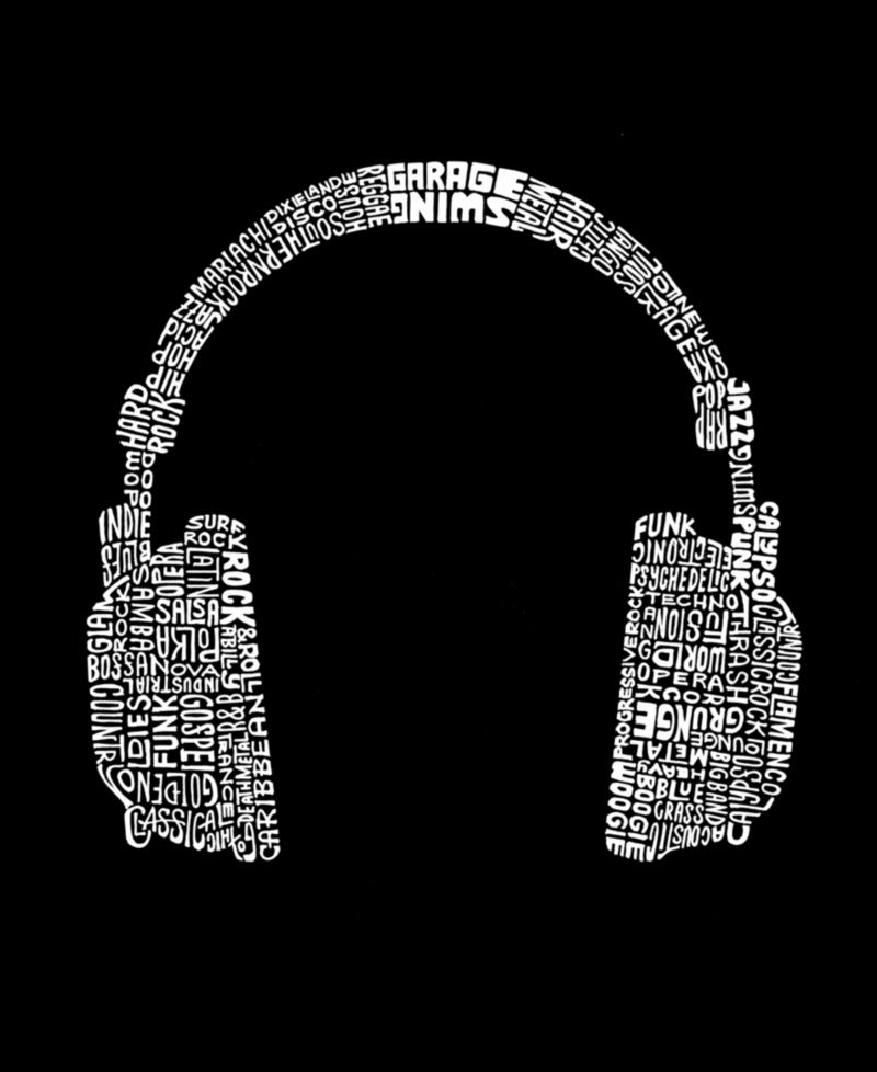 Plus Size 63 DIFFERENT GENRES OF MUSIC Word Art V-Neck T-Shirt