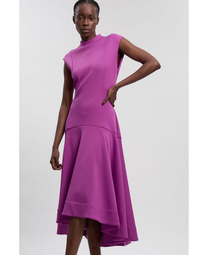Women's Ruffle Hem Sleeveless Midi Dress