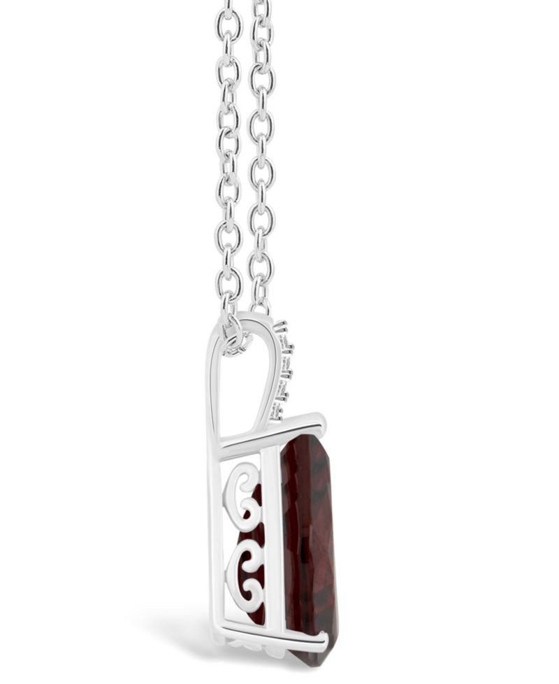 Women's Garnet (3-1/3 ct.t.w.) and Diamond Accent Pendant Necklace in Sterling Silver