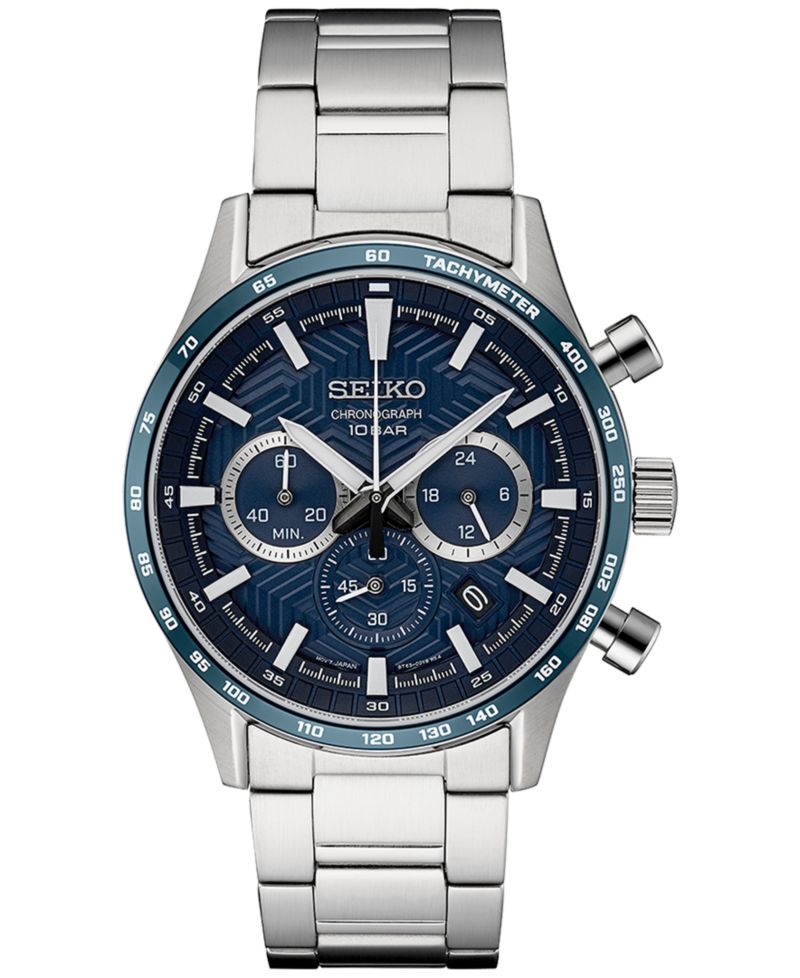 Men's Chronograph Essentials Stainless Steel Bracelet Watch 43mm