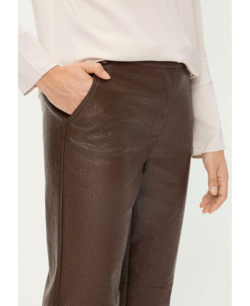 Women's Mona Fit Straight Leg Faux Croc Cropped Pant