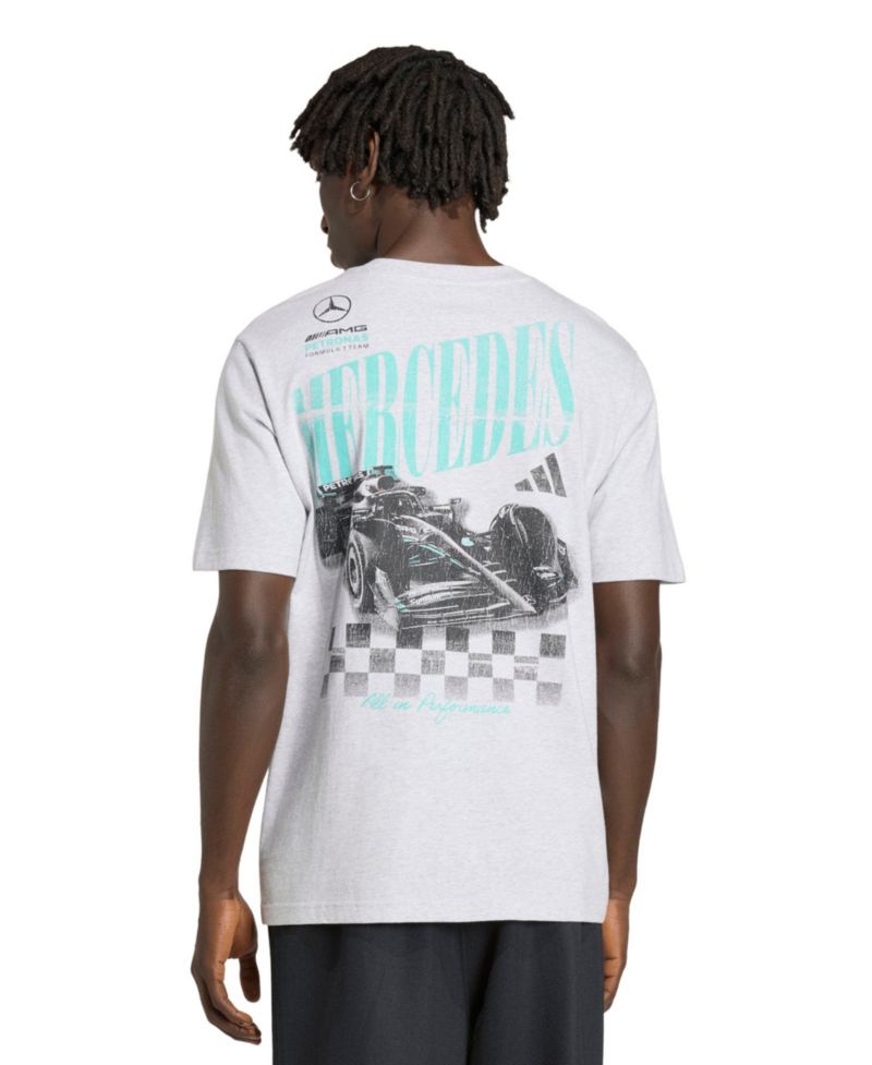 Men's Heather Gray Mercedes-AMG Petronas F1 Team Angled Graphic T-Shirt