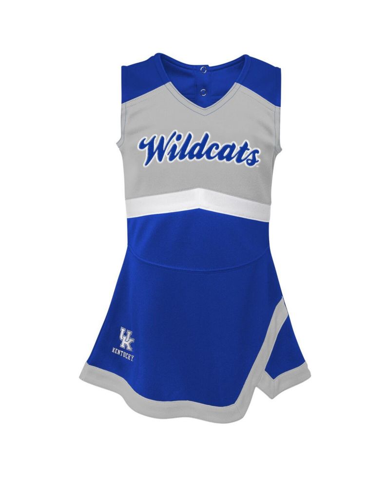 Big Girls Royal Kentucky Wildcats Cheer Captain Jumper Dress