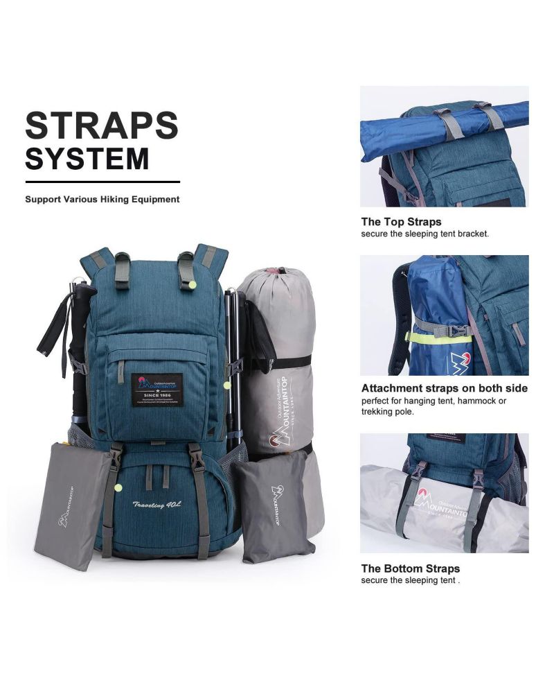 40 Liter Hiking Backpack with 3 Liter Hydration Bladder for Women Men Outdoor Travel Camping Day Pack with Rain Cover