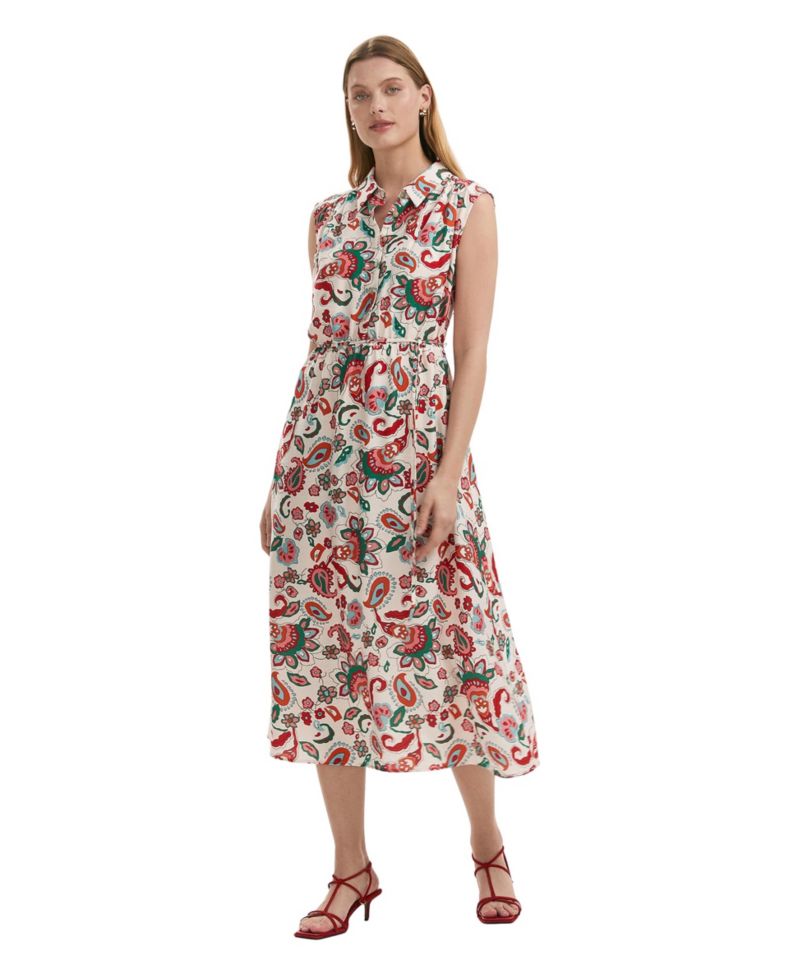 Women's Alida Floral-Print Collared Midi Shirt Dress