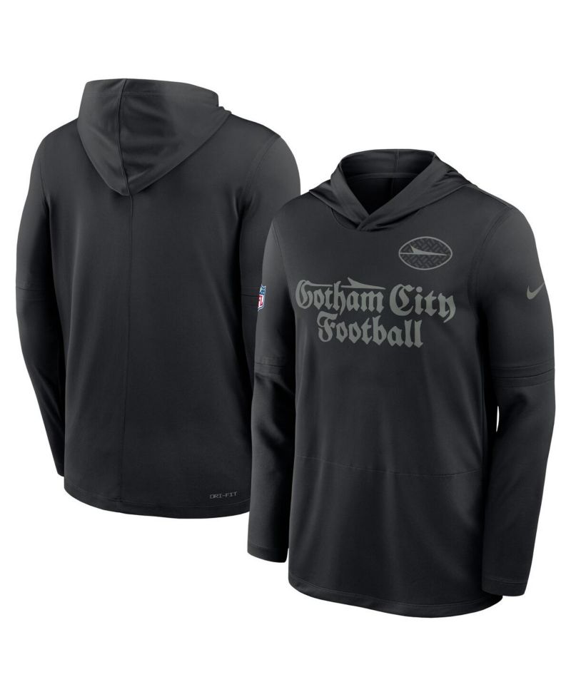 Men's Black New York Jets 2025 Rivalries Collection Sideline Dri-FIT Long Sleeve Hoodie T-Shirt
