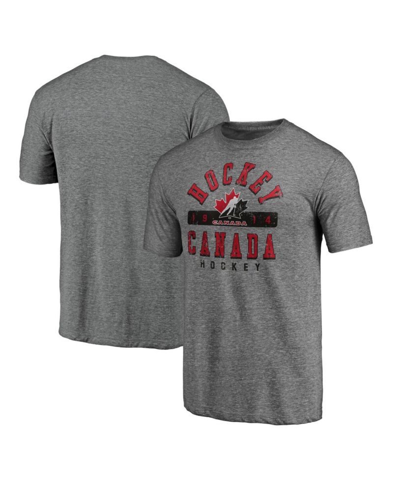Men's Heather Gray Hockey Canada Drop the Gloves Tri-Blend T-Shirt