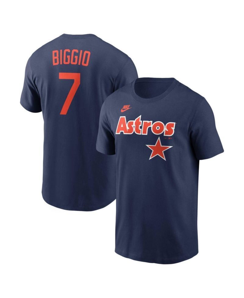 Men's Craig Biggio Navy Houston Astros Cooperstown Collection Name & Number T-Shirt