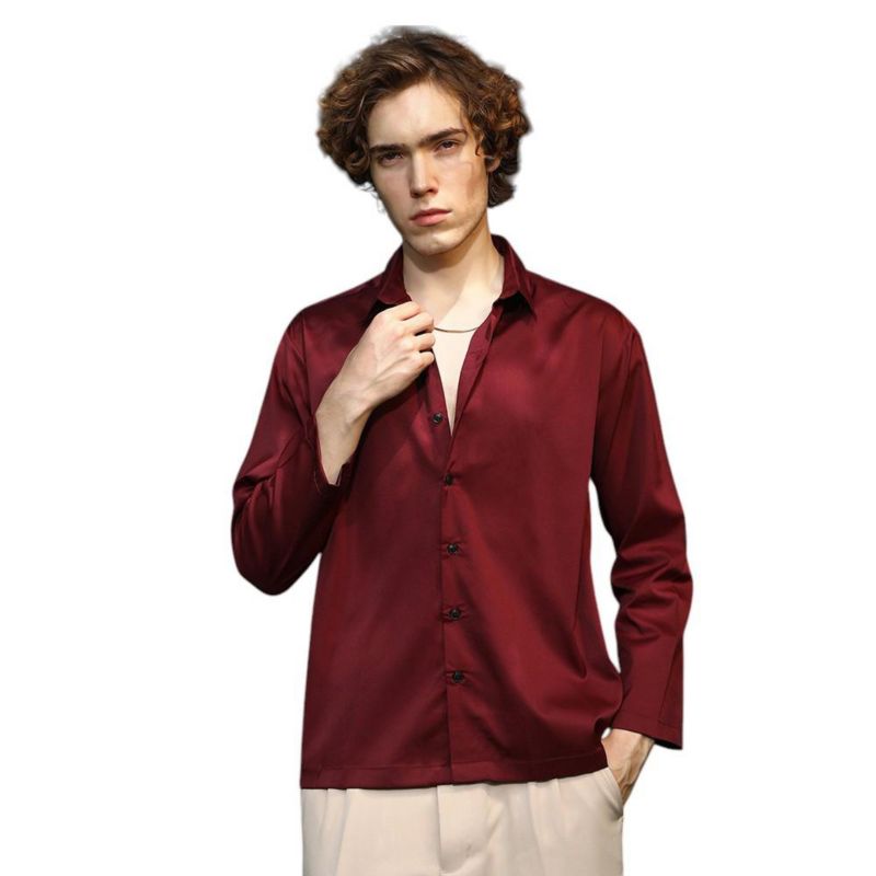 Men's Satin Oversized Shirt