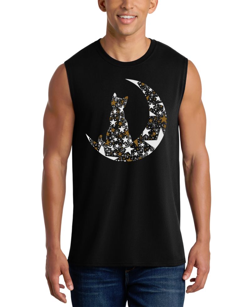 Men's Moon and Cat Graphic Tank Top