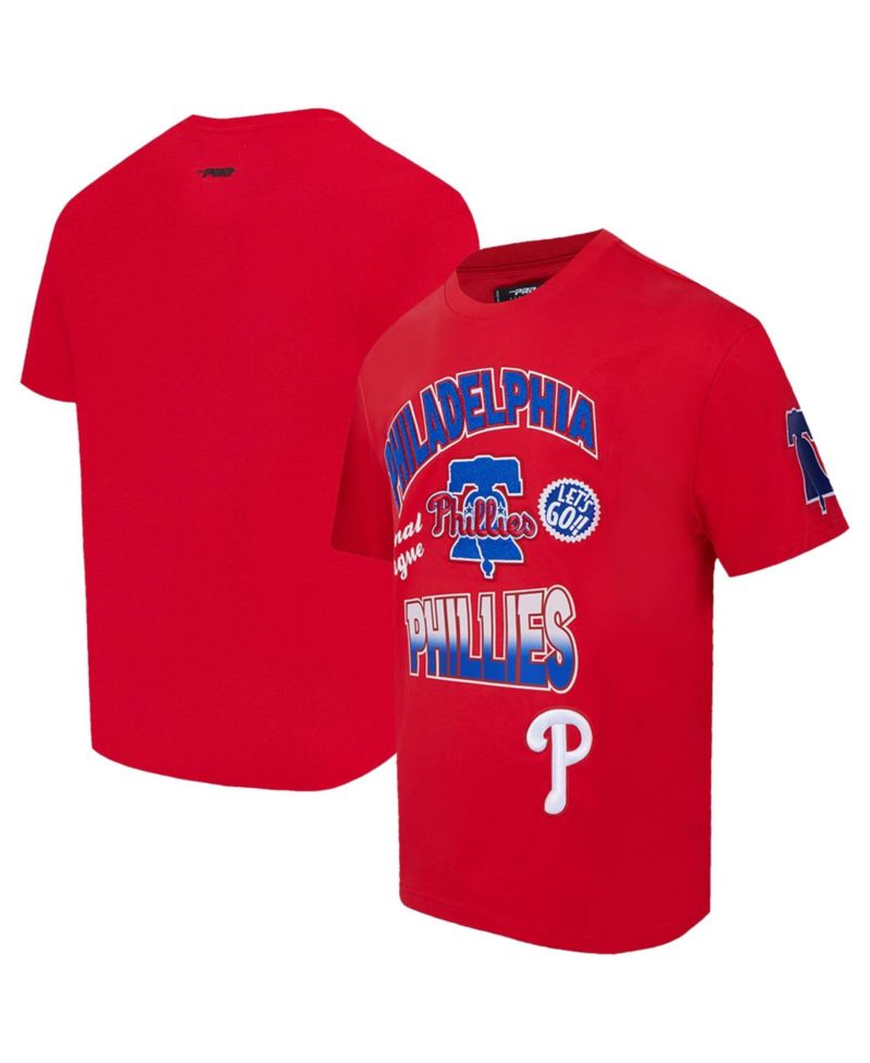 Men's Red Philadelphia Phillies Turn It Up Dropped Shoulder T-Shirt