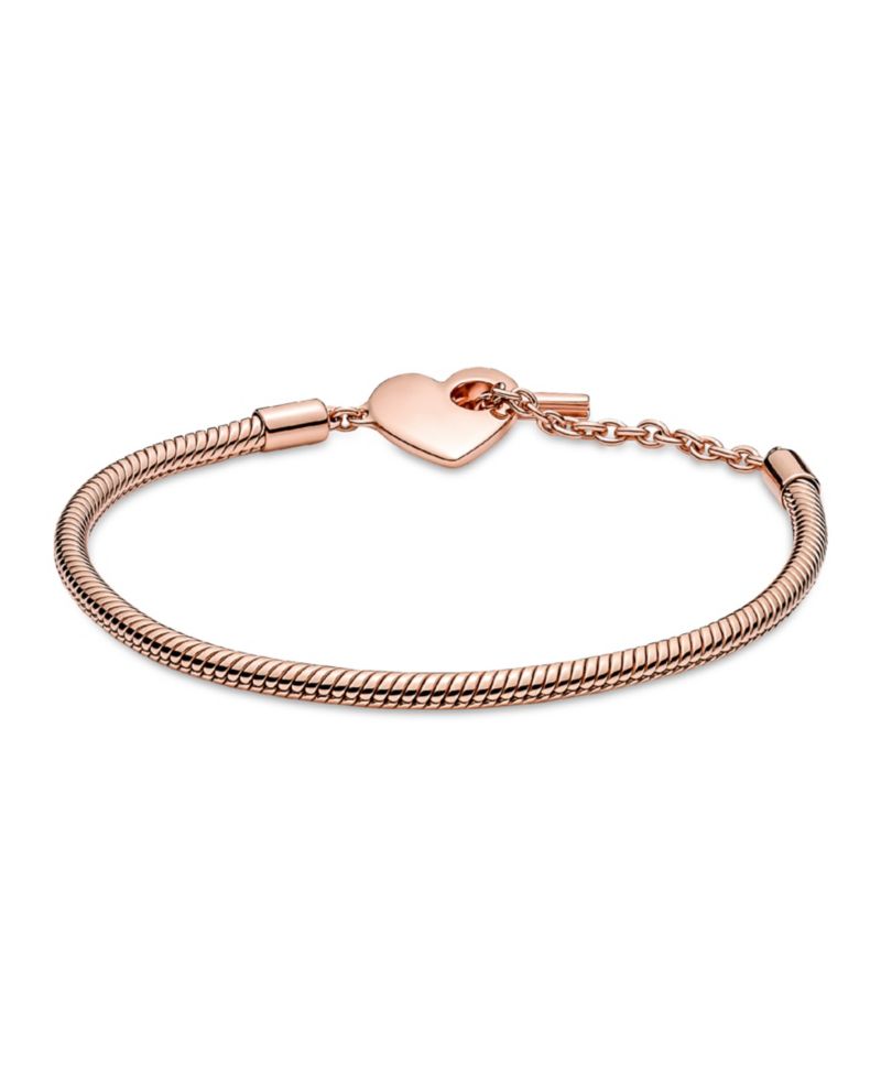 Moments Heart T-Bar Snake Chain Bracelet