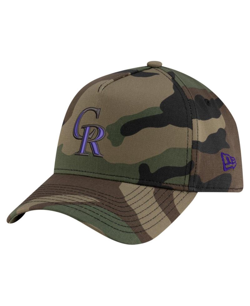 Men's Camo Colorado Rockies Woodland Team Pop 9FORTY A-Frame Adjustable Hat