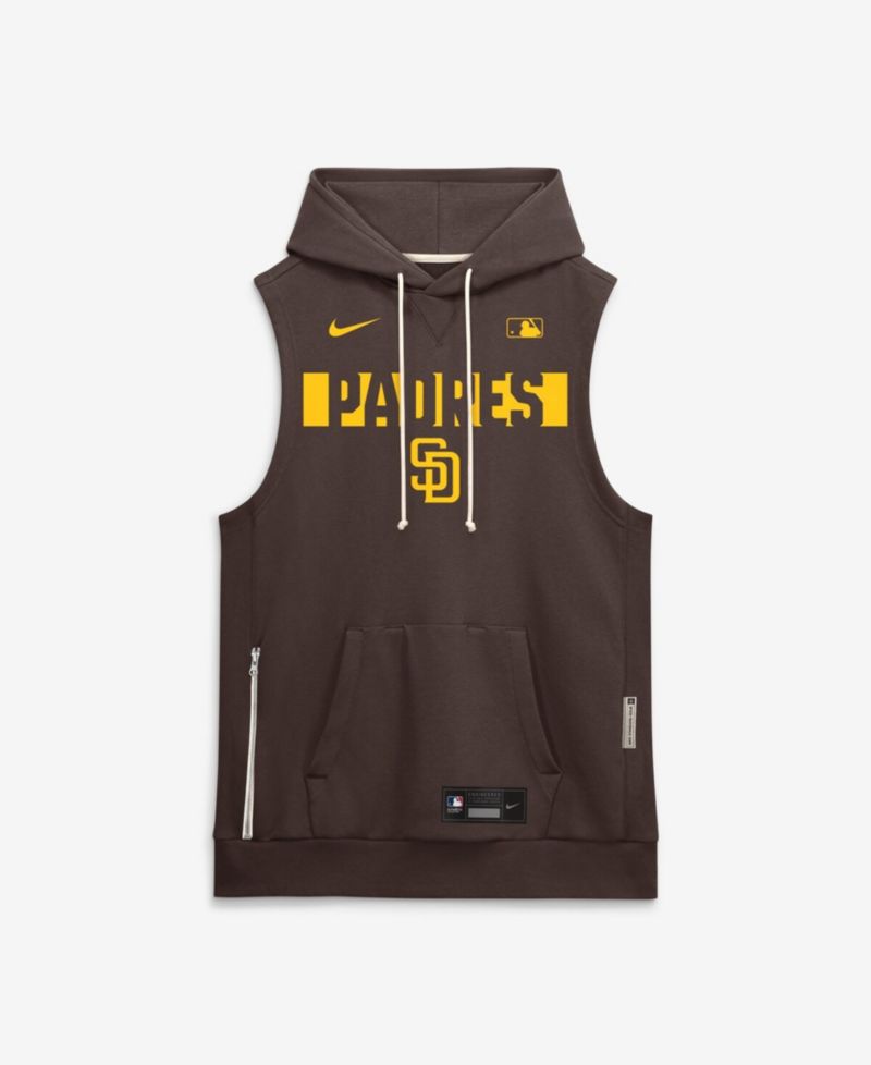 Men's Brown San Diego Padres Authentic Collection Standard Issue Dri-FIT Sleeveless Hoodie