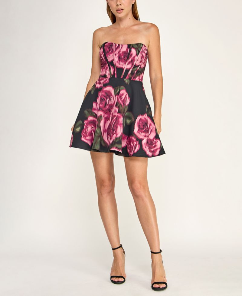 Juniors' Strapless Mini Dress