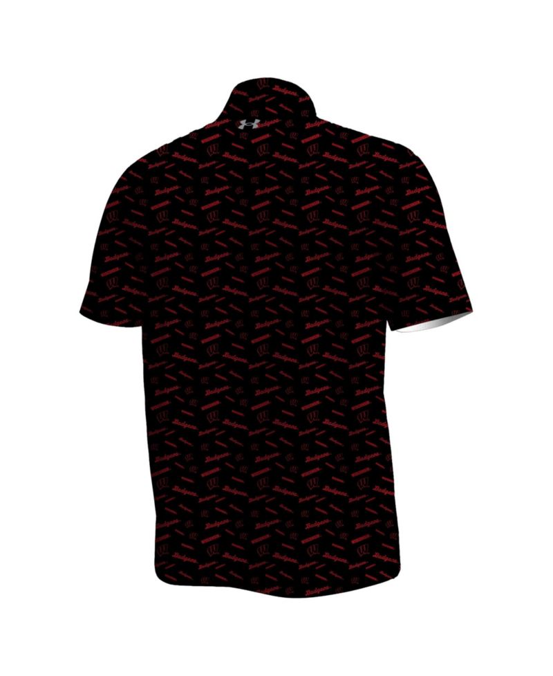 Men's Black Wisconsin Badgers Gameday Armourfuse Polo Shirt