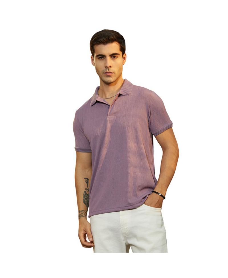 Men's Beaver Brown Spirit Weave Polo T-Shirt