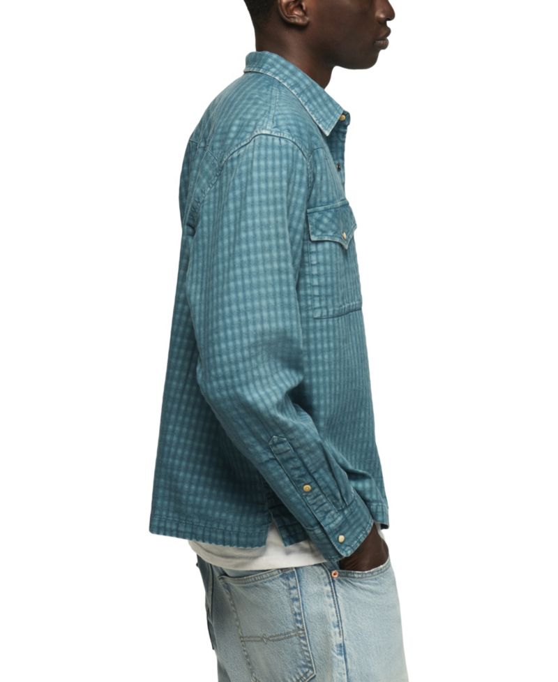 Men's Long-Sleeve Relaxed Western Flannel Shirt