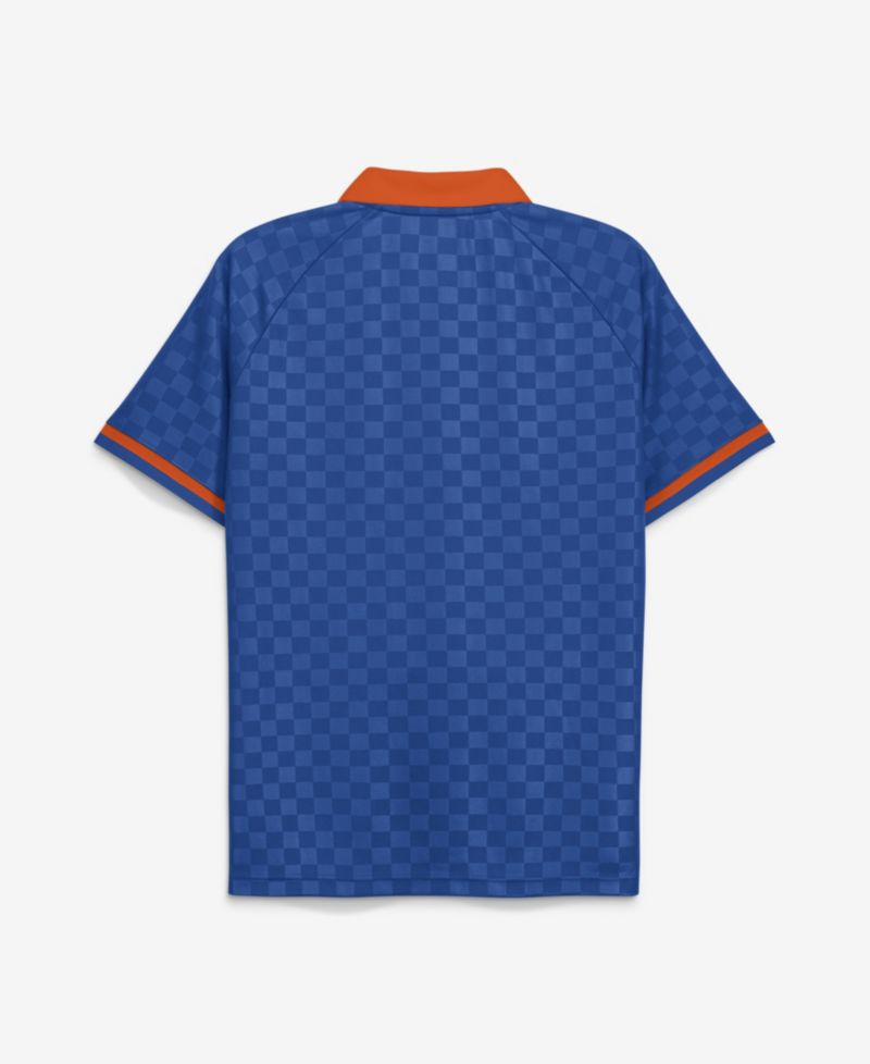 Men's Royal New York Mets Homerun Raglan V-Neck Polo Shirt