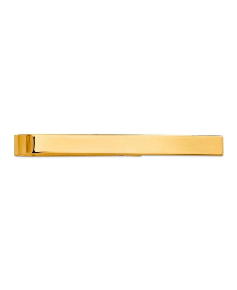 Solid 10k Yellow Gold Polished Narrow Tie Bar for Men