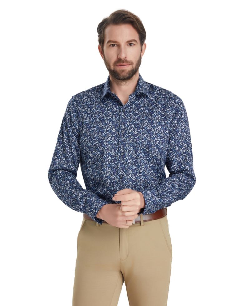 Men's Slim-Fit Pencil Floral Dress Shirt