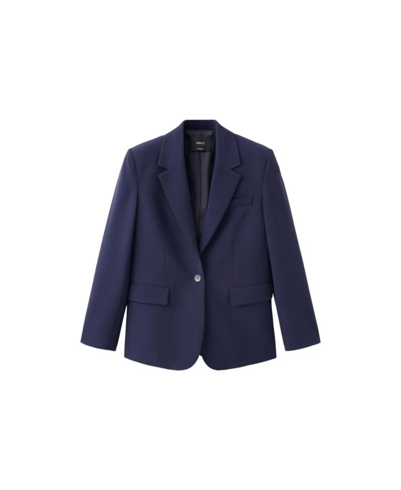 Women's Straight Work Blazer With Flap Pockets