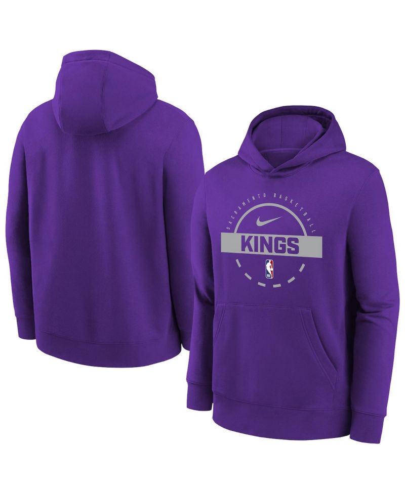 Big Boys and Girls Purple Sacramento Kings 2025/26 Club Fleece Practice Hoodie