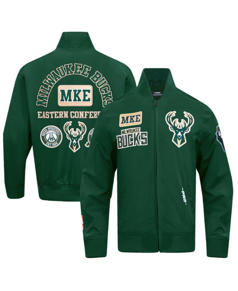 Men's Hunter Green Milwaukee Bucks Area Code Twill Full-Zip Jacket