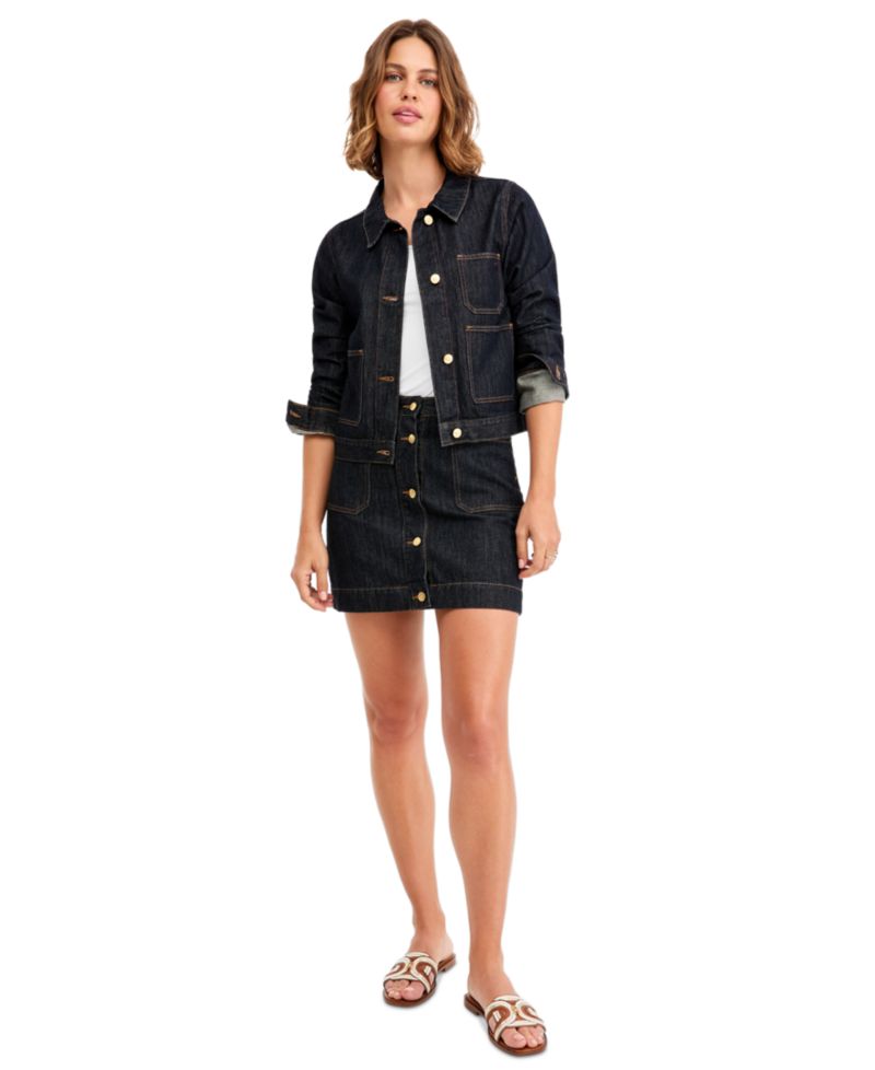 Women's Cotton Denim High-Rise Miniskirt