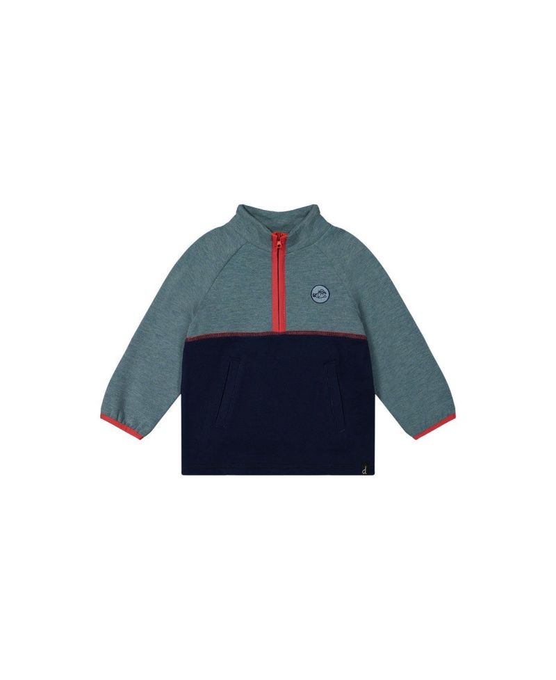 Baby Boys 12M - 24M Zip Mock Neck Top Pale Turquoise
