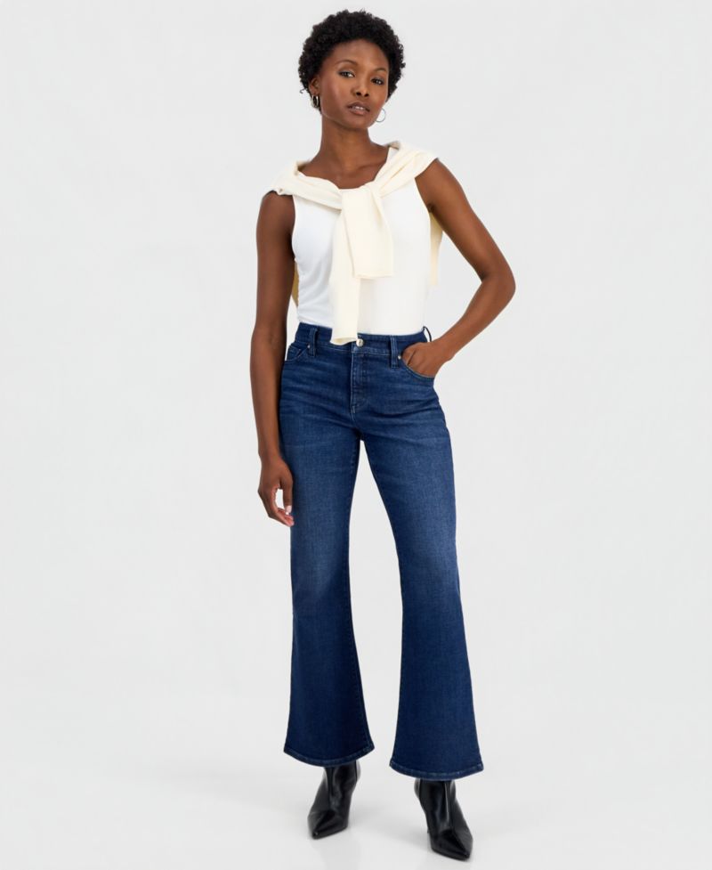 Petite High-Rise Flare-Leg Jeans
