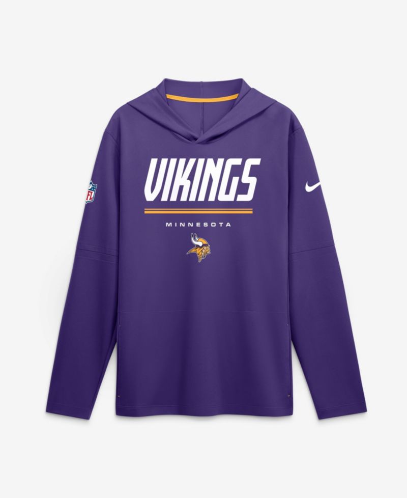 Men's Purple Minnesota Vikings Sideline Lightweight Long Sleeve Hooded Dri-FIT T-Shirt