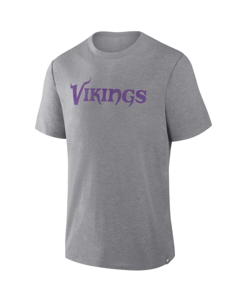 Men's Heather Gray Minnesota Vikings Pass Rush Tri-Blend T-Shirt