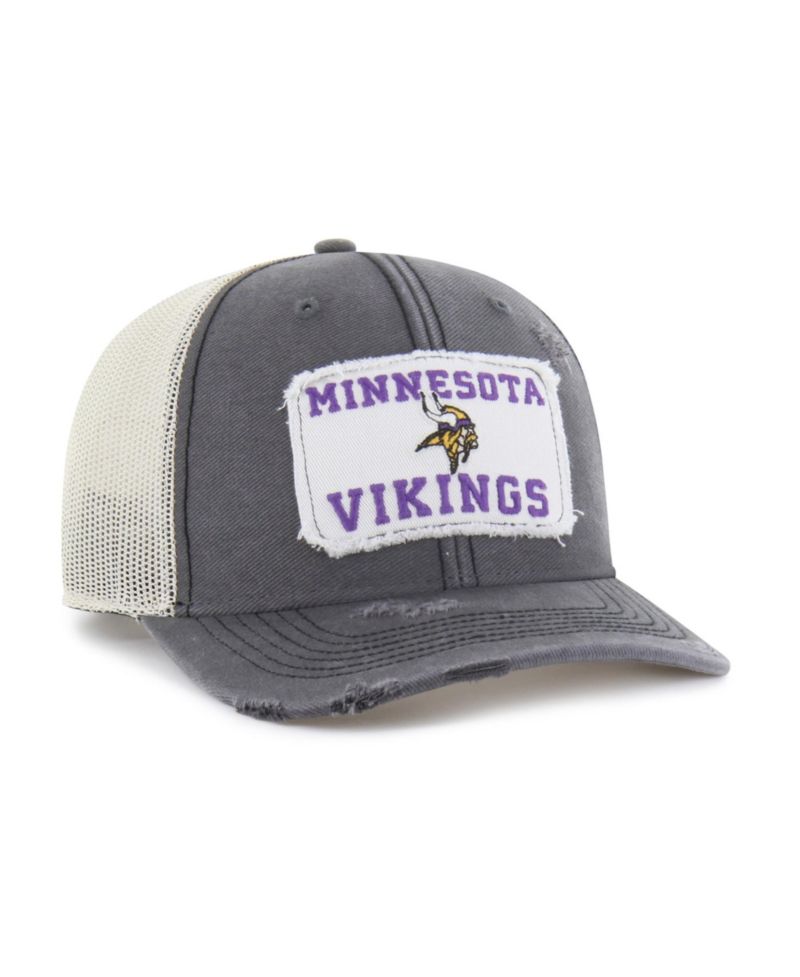 Men's Charcoal Minnesota Vikings Egremont Well-Worn Adjustable Trucker Hat