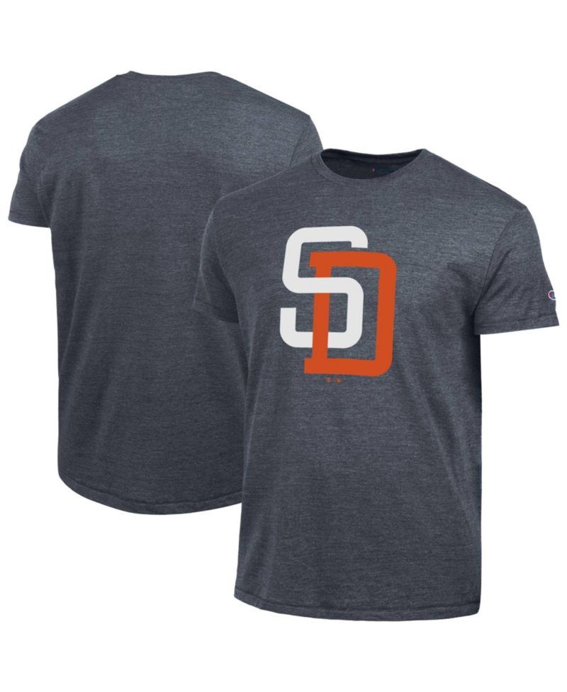 Men's Navy San Diego Padres Cooperstown Logo Tri-Blend T-Shirt