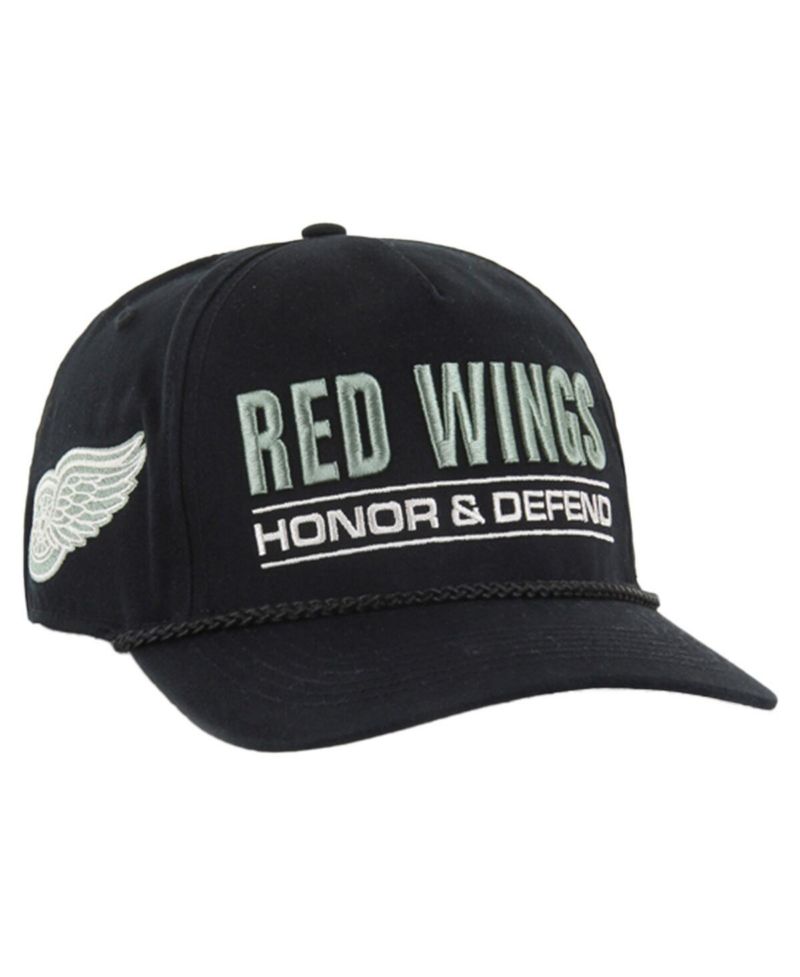 Men's Black Detroit Red Wings OHT Military Appreciation Homeland Honor and Defend Hitch Adjustable Hat