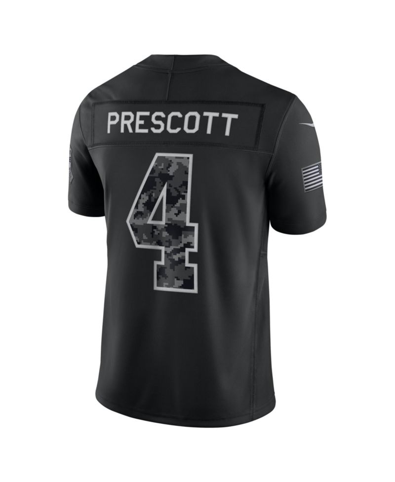 Men's Dak Prescott Black Dallas Cowboys 2026 Salute to Service Limited Jersey
