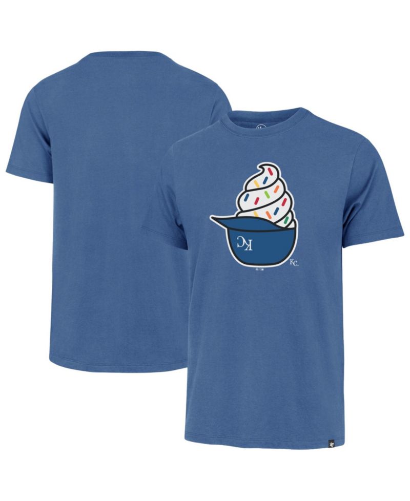 Men's Royal Kansas City Royals Ice Cream Helmet Franklin T-Shirt