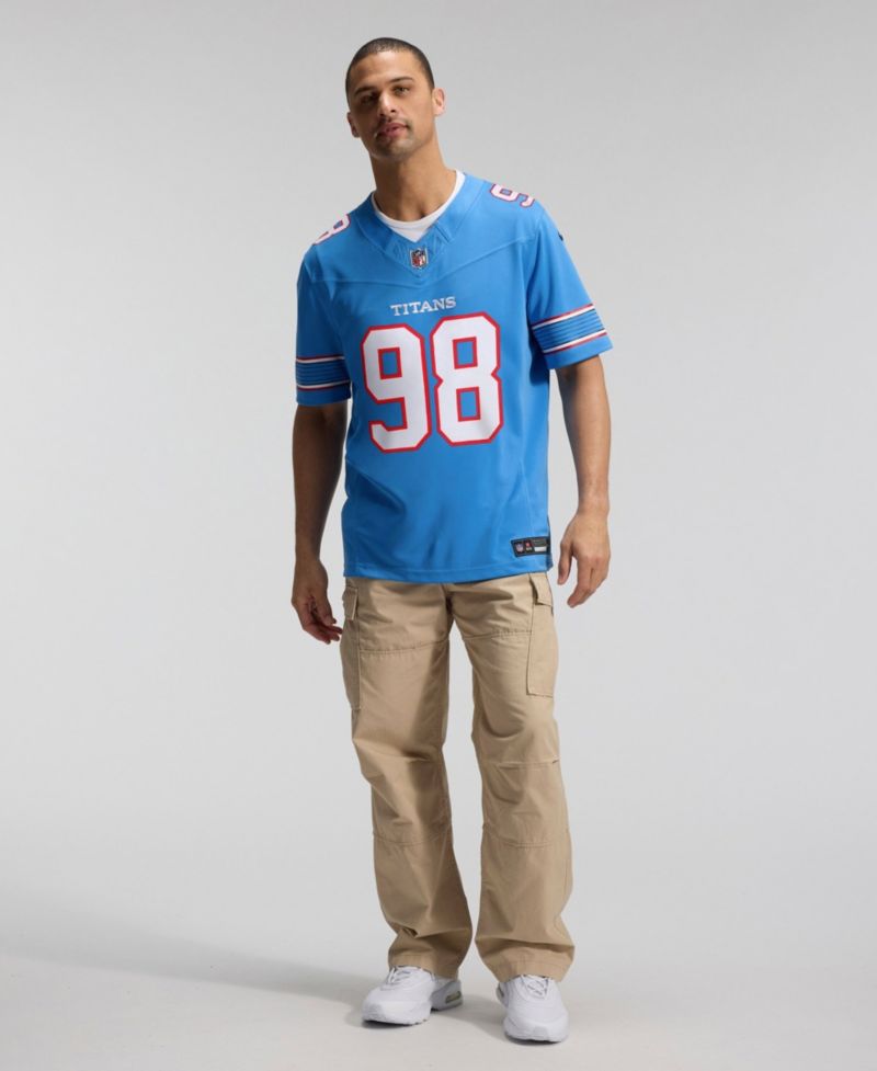 Men's Jeffery Simmons Light Blue Tennessee Titans Vapor F.U.S.E. Sewn Down Limited Jersey