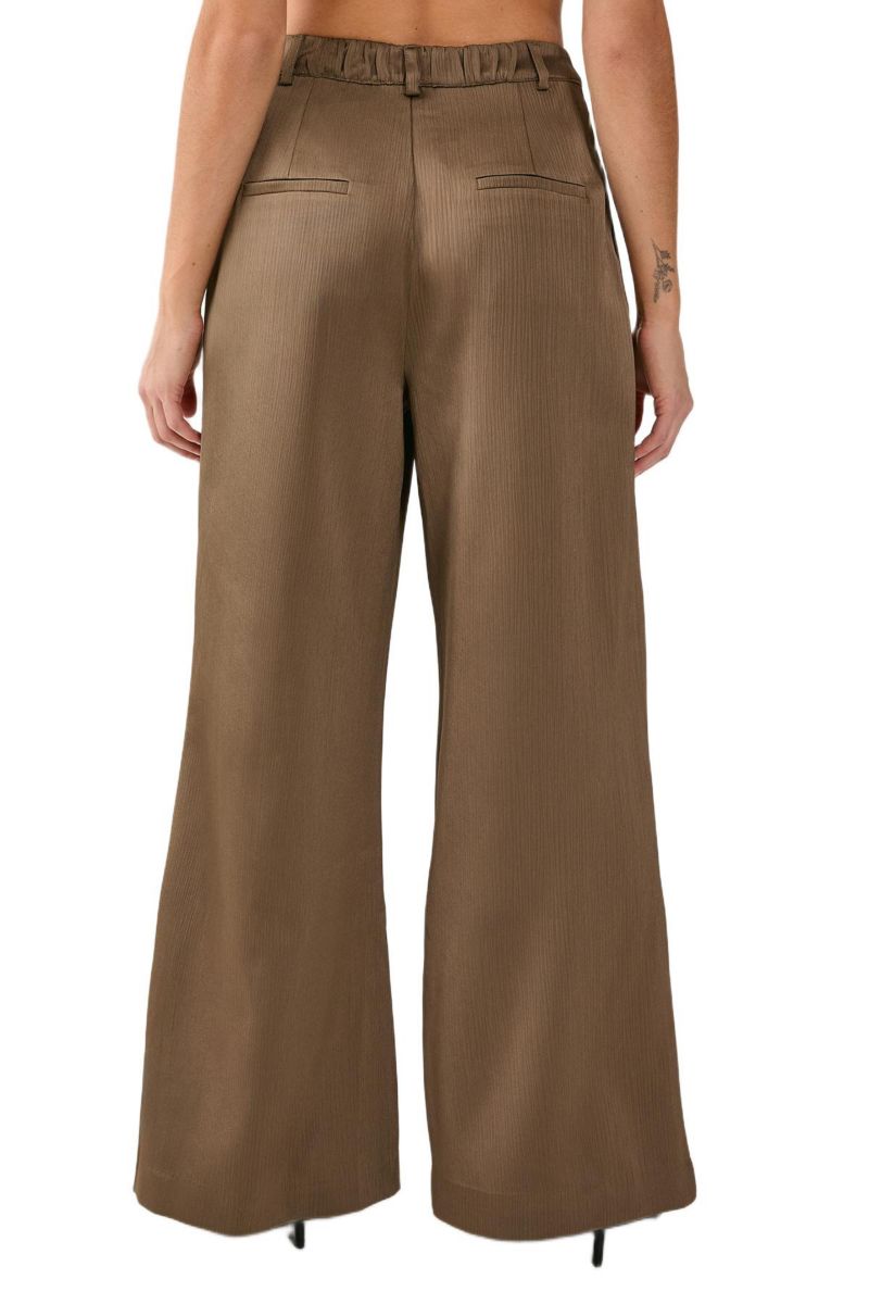 Women's Satin Pleated Tailored Pants