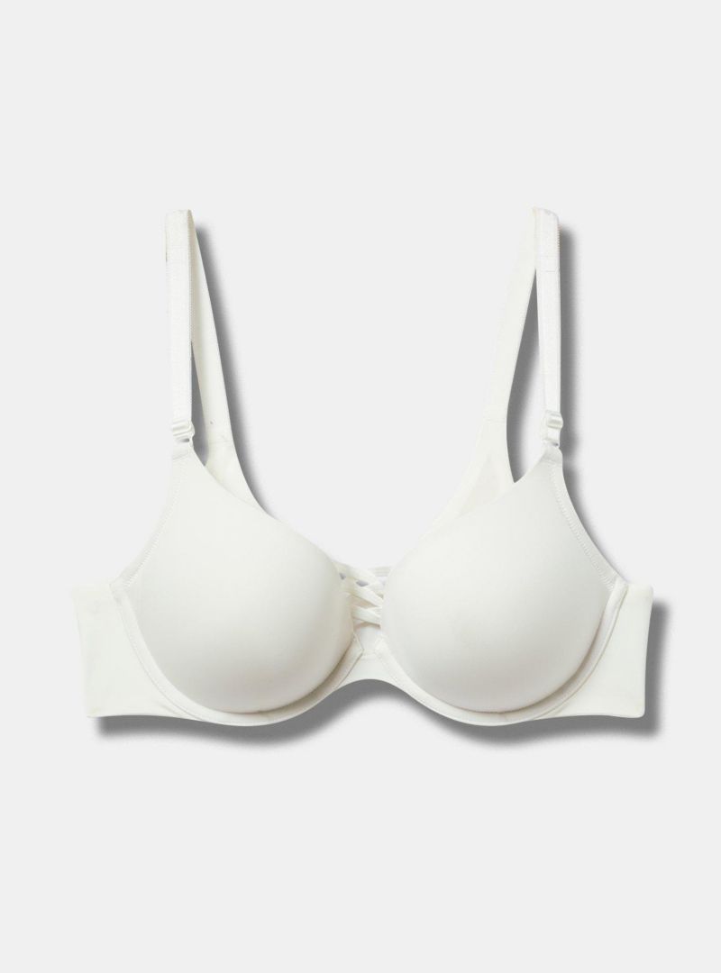 Women's XO Plunge Push-Up Smooth Bra with Crisscross Design