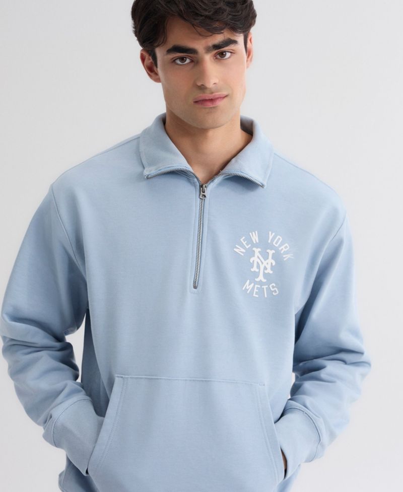 Men's New York Mets Iconic Quarter-Zip Relaxed-Fit Sweatshirt