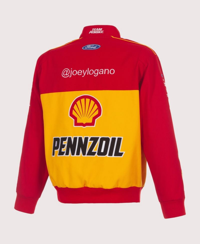 Men's Red/Yellow Joey Logano 2026 Pennzoil Full-Snap Twill Racing Jacket