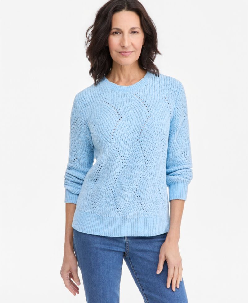 Women's Chenille Textured Stitch Crewneck Sweater