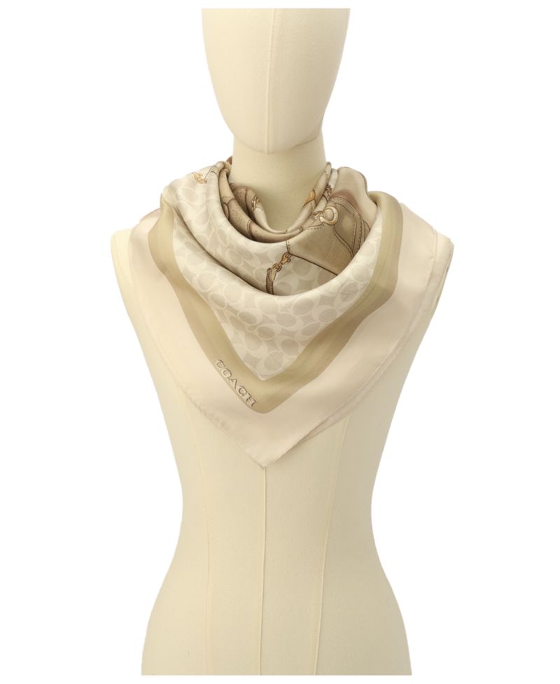 Stacked Tabby Bags Print Silk Square Scarf